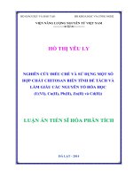 Nghiên cứu điều chế và sử dụng một số hợp chất chitosan biến tính để tách và làm giàu các nguyên tố hóa học (U(VI), Cu(II), Pb(II), Zn(II) và Cd(II))