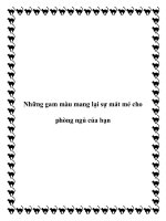 Những gam màu mang lại sự mát mẻ cho phòng ngủ của bạn pptx