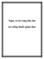 Nguy cơ tử vong khi cho trẻ uống thuốc giảm đau ppt