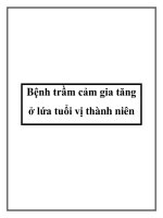 Bệnh trầm cảm gia tăng ở lứa tuổi vị thành niên ppt
