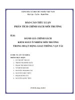 Đề tài: ĐÁNH GIÁ CHÍNH SÁCH KIỂM SOÁT Ô NHIỄM MÔI TRƯỜNG TRONG HOẠT ĐỘNG GIAO THÔNG VẬN TẢI pot