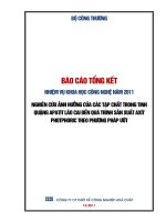 Đề Tài : Nghiên cứu đánh giá ảnh hưởng của các tạp chất trong tinh quặng apatit lào cai đến quá trình sản xuất axit photphoric theo phương pháp ướt
