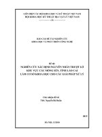 Nghiên cứu xác định nguyên nhân trượt lở khu vực cầu móng sến, tỉnh lào cai làm cơ sở khoa học cho các giải pháp xử lý