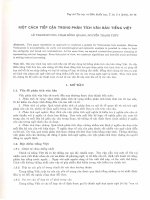 Một cách tiếp cận trong phân tích văn bản tiếng Việt. doc