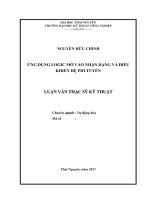 Ứng dụng logic mờ vào nhận dạng và điều khiển hệ phi tuyến