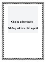 Cho bé uống thuốc – Những sai lầm chết người doc