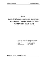 GIẢI PHÁP đẩy MẠNH HOẠT ĐỘNG MARKETING NGÂN HÀNG đối với KHÁCH HÀNG cá NHÂN tại VPBANK CHI NHÁNH hà nội