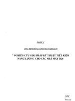 Nghiên cứu giải pháp kỹ thuật để tiết kiệm năng lượng cho các nhà máy bia