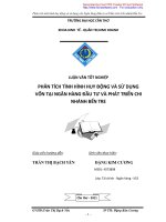 phân tích tình hình huy động vốn và sử dụng vốn tại ngân hàng đầu tư và phát triển chi nhánh bến tre 