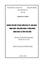 Nghiên cứu một số đặc điểm dịch tễ, lâm sàng động kinh, tình hình quản lý bệnh nhân động kinh tại tỉnh Thái Bình