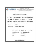 kế toán xác định kết quả kinh doanh tại doanh nghiệp tư nhân xây dựng, thương mại, dịch vụ, vận tải thu sang