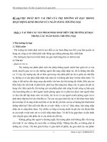 VIỆC PHÁT HUY VAI TRÒ của THỊ TRƯỜNG kỳ hạn TRONG HOẠT ĐỘNG KINH DOANH của NGÂN HÀNG THƯƠNG mại
