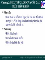 Slide BIỂU THỨC LOGIC VÀ CÁC CẤU TRÚC ĐIỀU KHIỂN C++