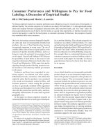 Consumer  Preferences  and  Willingness  to  Pay  for  Food Labeling: A Discussion of Empirical Studies