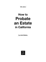 how to probate an estate in california 19th (2008)