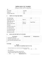 Mẫu THÔNG BÁO TÁC NGHIỆP (Thông tin về dịch vụ BTT có ứng trước) pdf