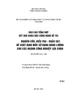 Đề tài : Nghiên cứu, điều tra  khảo sát đề xuất định mức sử dụng năng lượng cho các ngành công nghiệp lựa chọn (gđ2)