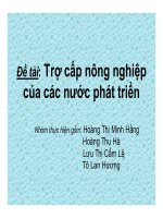 tiểu luận trợ cấp nông nghiệp của các nước phát triển