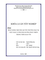 Hoạt động nhượng quyền thương mại tại Việt nam và phương hướng phát triển trong thời gian tới