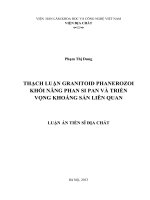 Đề tài :  Thạch luận granitoid phanerozoi khối nâng phan si pan và triển vọng khoáng sản liên quan