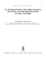 barkana, loeb. the first sources of light and the reionization of the universe