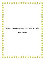 Thiết kế biệt thự phong cách hiện đại diện tích 280m2 potx