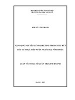 vận dụng nguyên lý marketing trong thu hút đầu tư trực tiếp nước ngoài tại vĩnh phúc