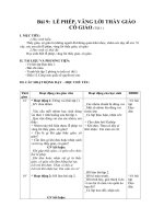 Giáo án bài Lễ phép vâng lời thầy cô giáo - Đạo đức 1 - GV: D.T.Giang