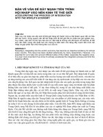 BÀN VỀ VẤN ĐỀ ĐẨY MẠNH TIẾN TRÌNH  HỘI NHẬP VÀO NỀN KINH TẾ THẾ GIỚI ACCELERATING THE PROCESS OF INTEGRATION INTO THE WORLD’S ECONOMY