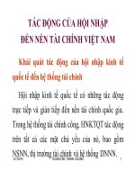 bài giảng tác động của hội nhập đến nền tài chính việt nam