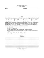 Đề kiểm tra hóa học thường xuyên giữa học kỳ II