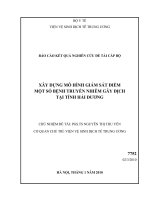 Xây dựng mô hình giám sát điểm một số bệnh truyền nhiễm gây dịch tại tỉnh hải dương