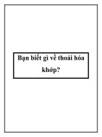 Bạn biết gì về thoái hóa khớp? pdf