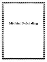 Một bình 5 cách dùng pot