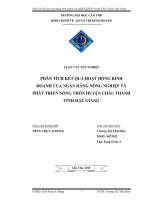phân tích kết quả hoạt động kinh doanh của ngân hàng nông nghiệp và phát triển nông thôn huyện châu thành tỉnh hậu giang