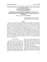Một số kết quả nghiên cứu về sự thích nghi trong điều kiện lồng vải, khả năng phát tán và mức độ ký sinh trong điều kiện tự nhiên của loài ong ký sinh doc