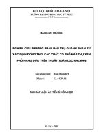 Nghiên cứu phương pháp hấp thụ quang phân tử xác định đồng thời các chất có phổ hấp thụ xen phủ nhau dựa trên thuật toán lọc kalman