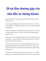 28 sai lầm thường gặp của nhà đầu tư chứng khoán pptx