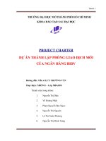 Dự án thành lập phòng giao dịch mới của ngân hàng BIDV