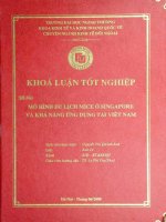 khóa luận tốt nghiệp mô hình du lịch mice ở singapore và khả năng ứng dụng tại việt nam