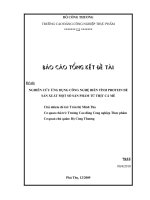 Nghiên cứu ứng dụng công nghệ biến tính protein để sản xuất một số sản phẩm từ thịt cá mè