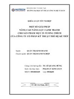 một số giải pháp nâng cao năng lực cạnh tranh cho sản phẩm mực in tương thích của công ty cổ phần kỹ thuật thế hệ kế tiếp