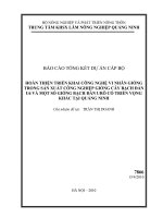 hoàn thiện, triển khai công nghệ vi nhân giống trong sản xuất công nghiệp cây giống bạch đàn u6 và một số dòng bạch đàn urô có triển vọng khác tại quảng ninh