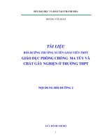 Bồi dưỡng giáo viên về phòng, chống ma túy và chất gây nghiện ở trường THPT