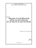 Nghiên cứu cơ sở khoa học và thực tiễn nhằm xây dựng, thử nghiệm bộ chỉ thị sinh học phục vụ quan trắc môi trường các lưu vực sông của việt nam   áp dụng thử nghiệm cho lưu vực sông nhuệ   đáy   tổng quan về các hệ thống chỉ