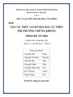 tiểu luận tái cấu trúc cơ sở nhà đầu tư trên thị trường chứng khoán theo đề án 1826