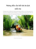Những điều cần biết khi du lịch miền tây doc