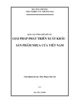 Đề tài : Giải pháp phát triển xuất khẩu sản phẩm nhựa của việt nam