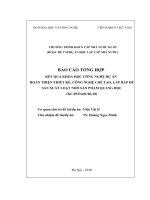 Đề tài Hoàn thiện thiết kế, công nghệ chế tạo, lắp ráp để sản xuất loạt nhỏ sản phẩm quang học