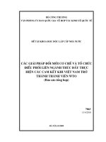 Các giải pháp  đổi mới cơ chế và tô chức điều phối liên ngành thúc đẩy thực hiện cam kết khi việt nam trở thành thành viên WTO